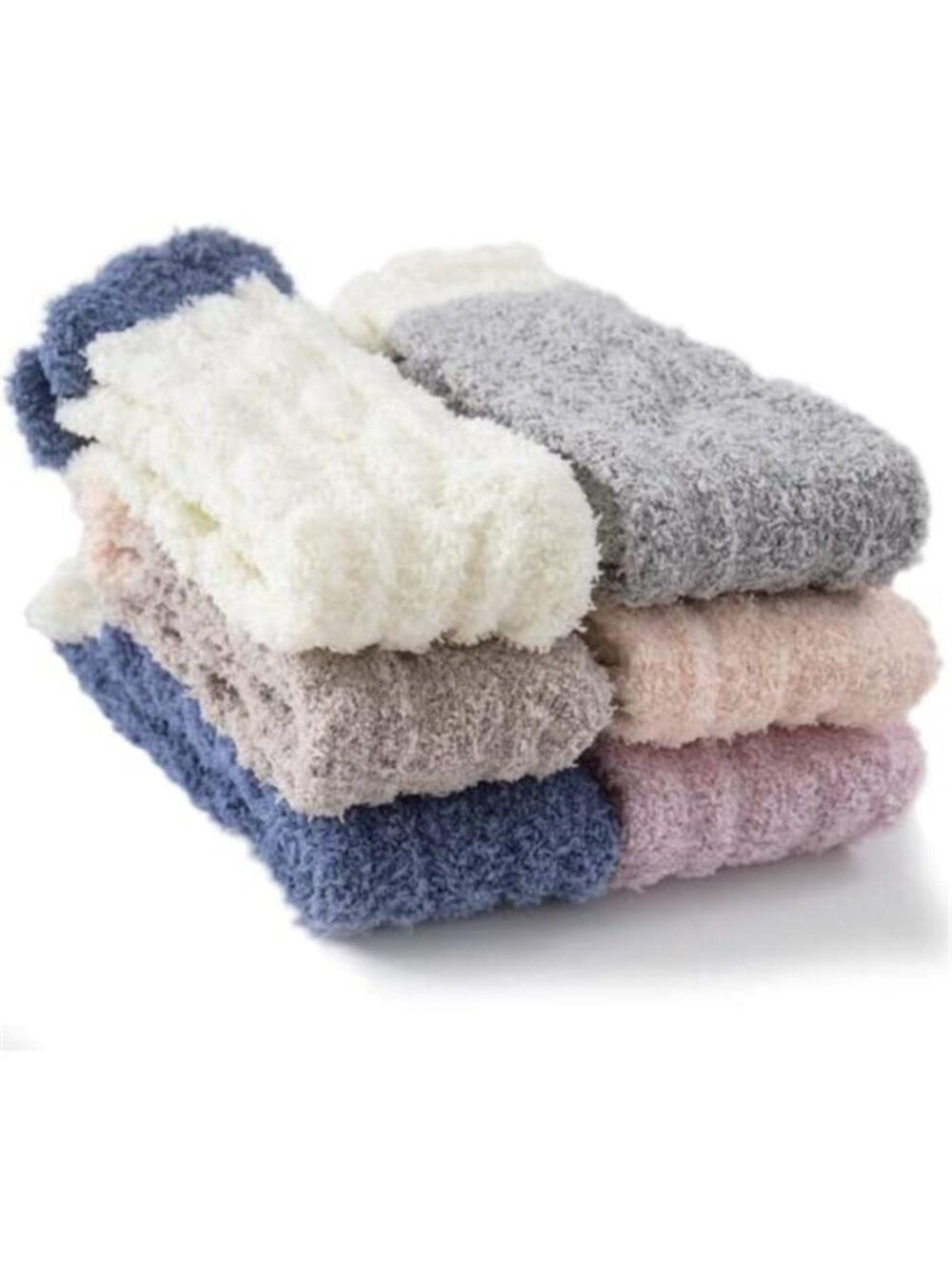 Fuzzy Slipper Socks Women Soft Fluffy Warm Cozy Plush Sleep Lounge 6 Pairs
